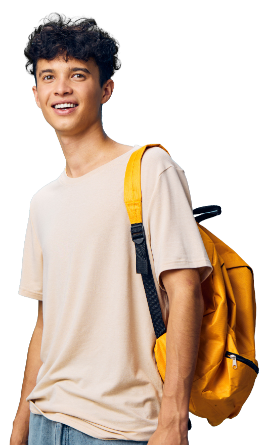 boy with backpack